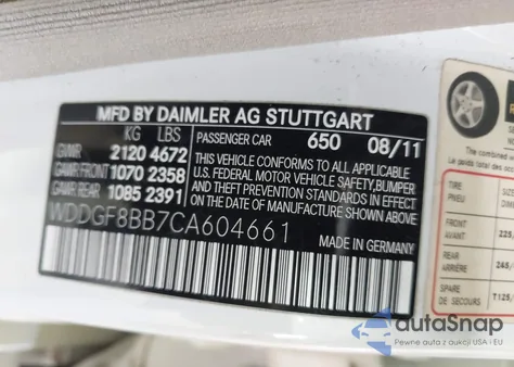 2012 Mercedes-Benz C 300 Luxury 4Matic/Sport 4Matic from USA, damaged, VIN WDDGF8BB7CA604641